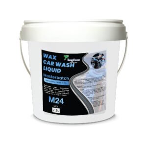 TangForce M24 Car Wash & Wax Liquid (2L) - White bucket with black label featuring blue and white text, showing product details and usage instructions.